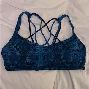 Lululemon Black and Blue Strappy Sports Bra